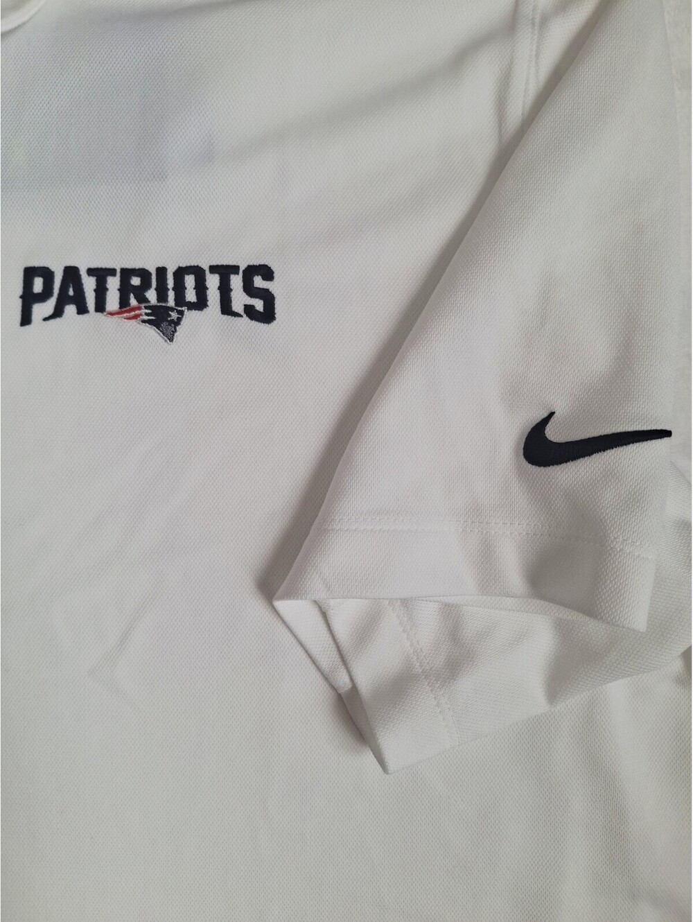 Nike New England Patriots NFL Dri-Fit Polo Short Sleeve Shirt White Men's XL